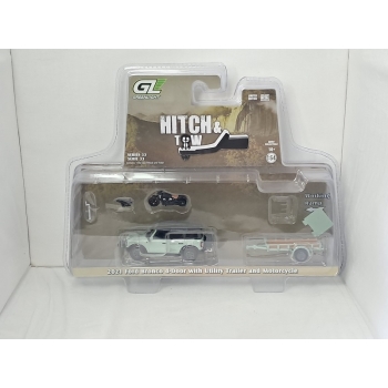 Greenlight 1:64 Ford Bronco 4-Door 2021 with Utility Trailer and Motorcycle